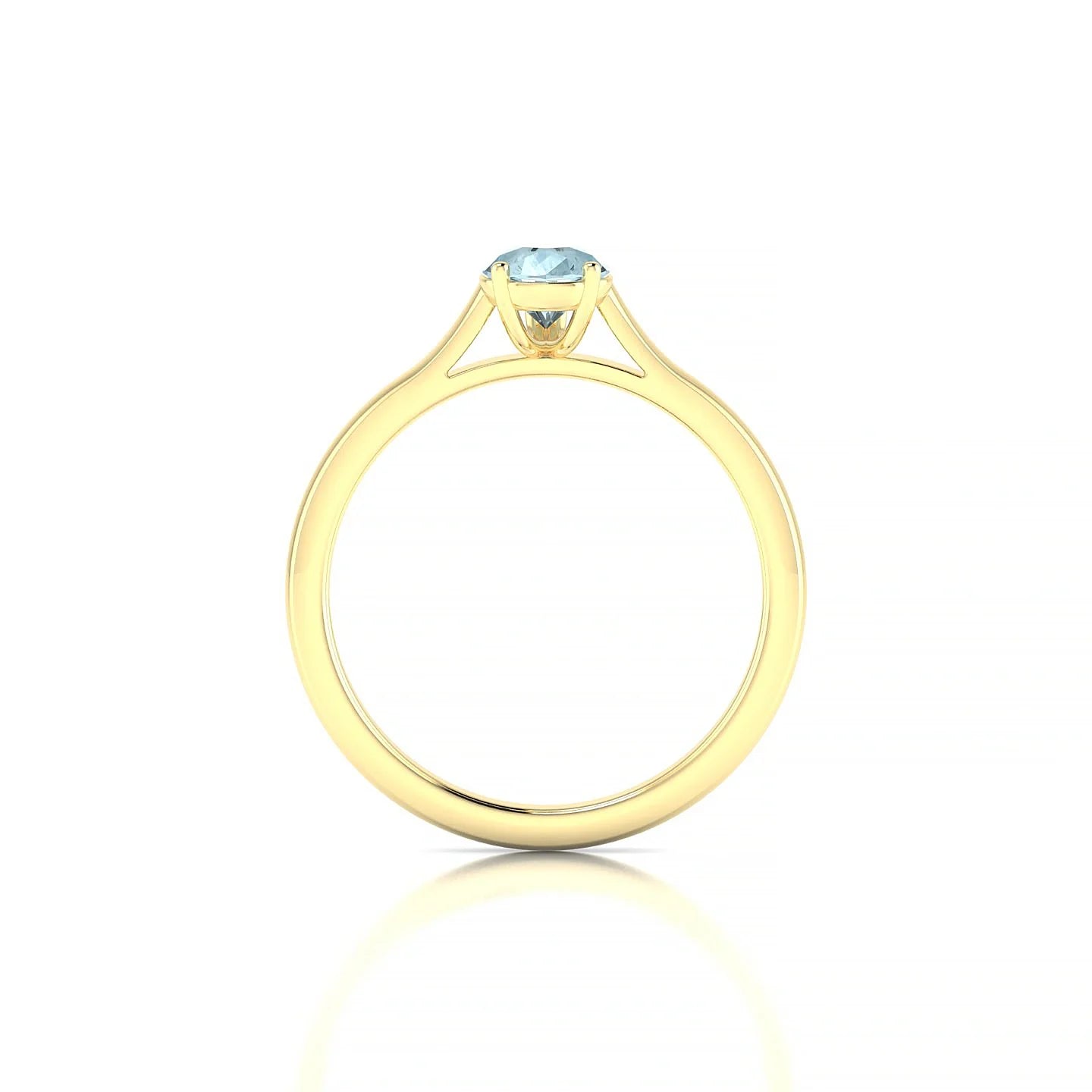 Cathedral | 18k Yellow Gold 7 x 5 mm Pear Aquamarine Ring