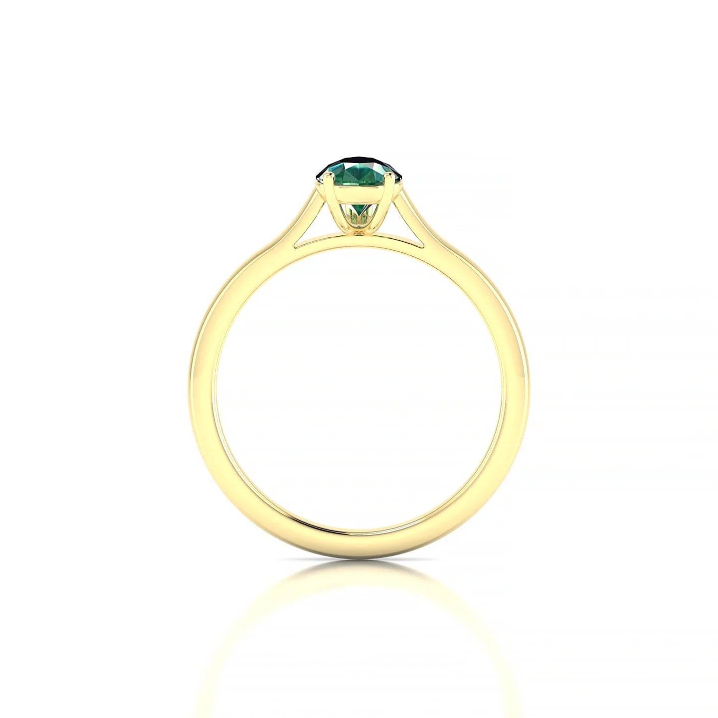 Cathedral | 18k Yellow Gold 7 x 5 mm Pear Emerald Ring