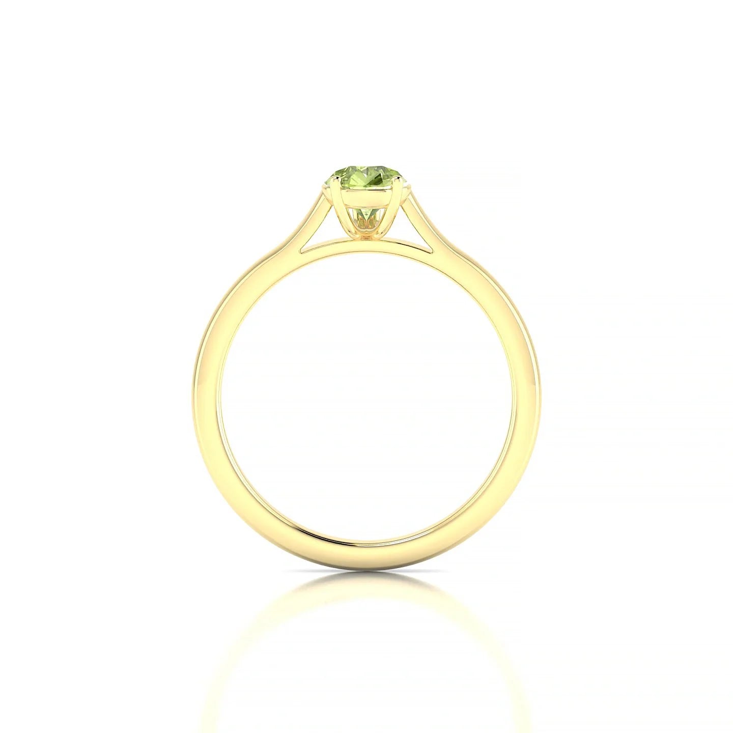 Cathedral | 18k Yellow Gold 7 x 5 mm Pear Peridot Ring
