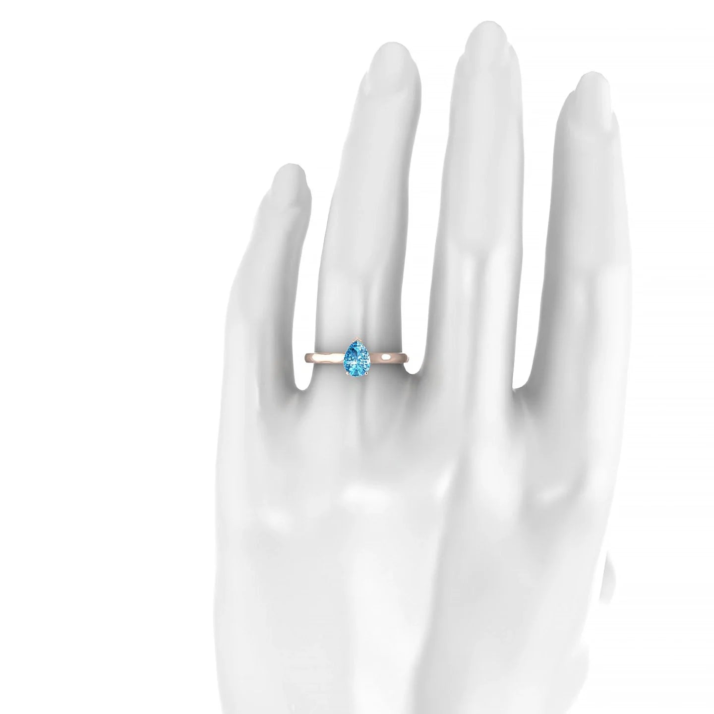 Cathedral | 18k Rose Gold 7 x 5 mm Pear Topaz Ring