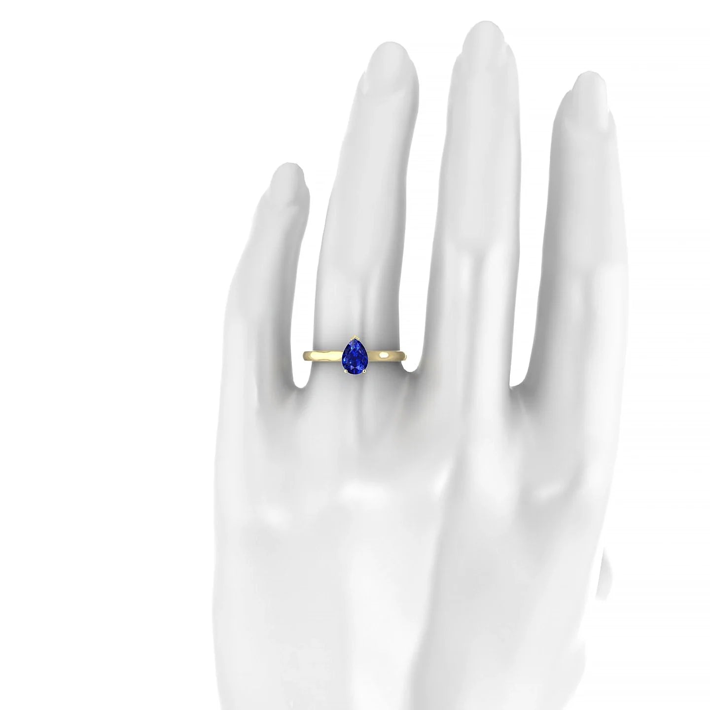 Cathedral | 18k Yellow Gold 7 x 5 mm Pear Sapphire Ring