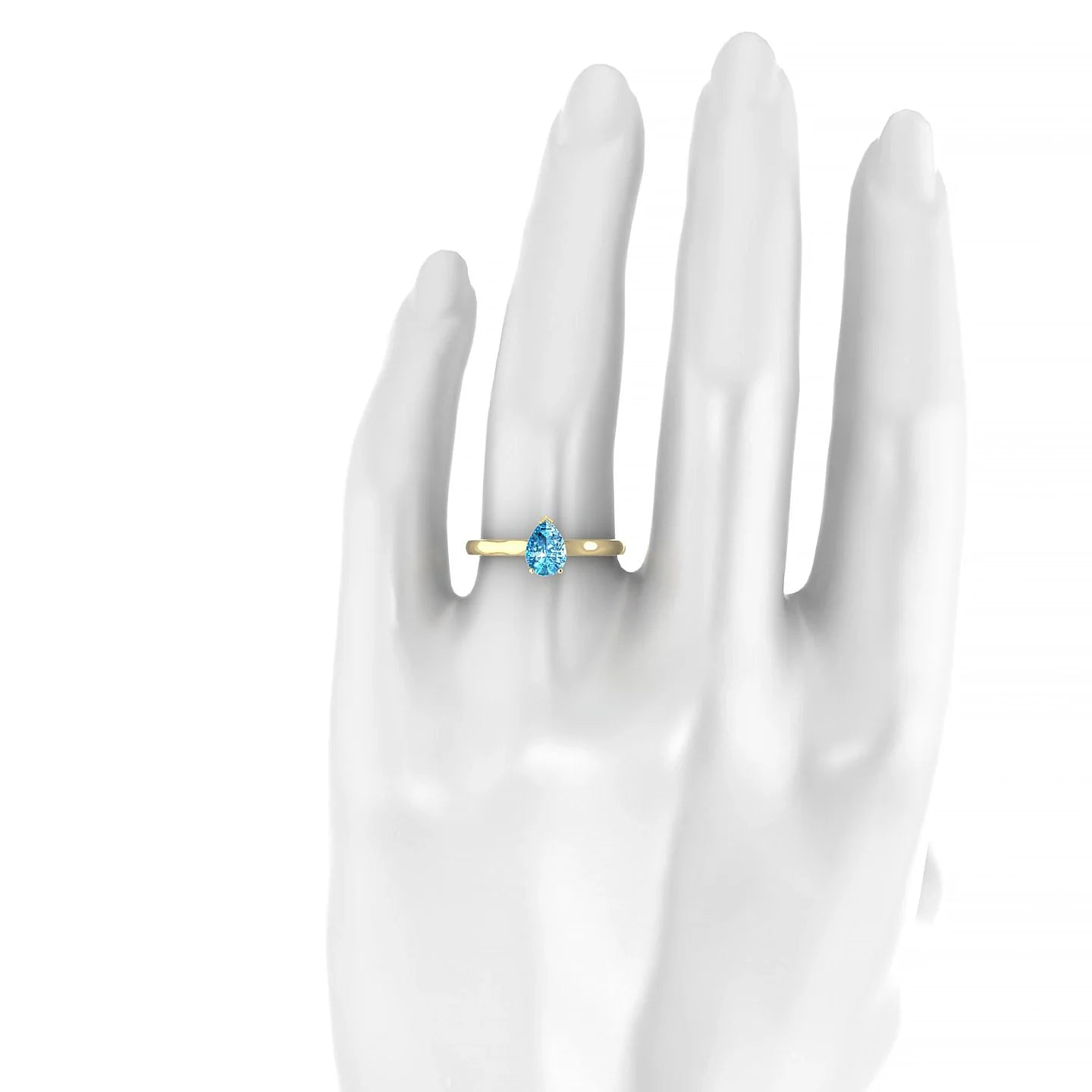 Cathedral | 18k Yellow Gold 7 x 5 mm Pear Topaz Ring