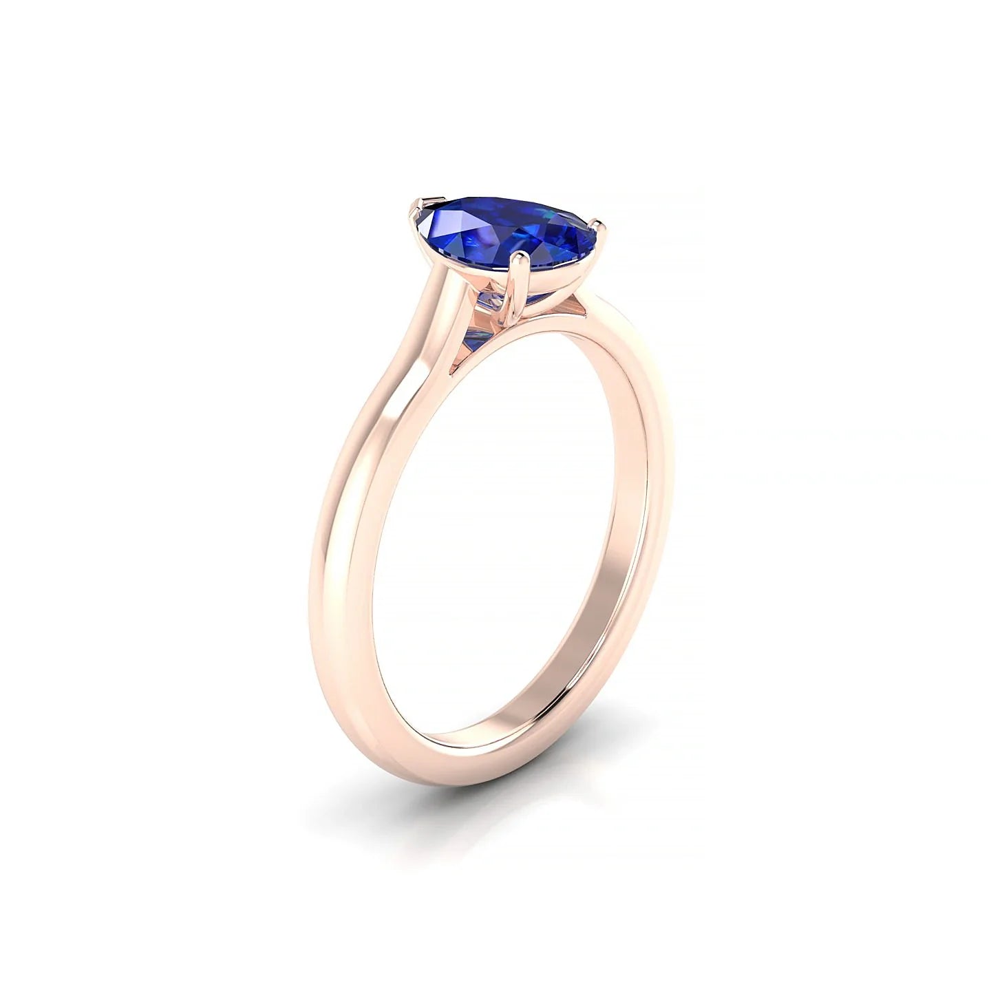 Cathedral | 18k Rose Gold 8 x 6 mm Pear Sapphire Ring