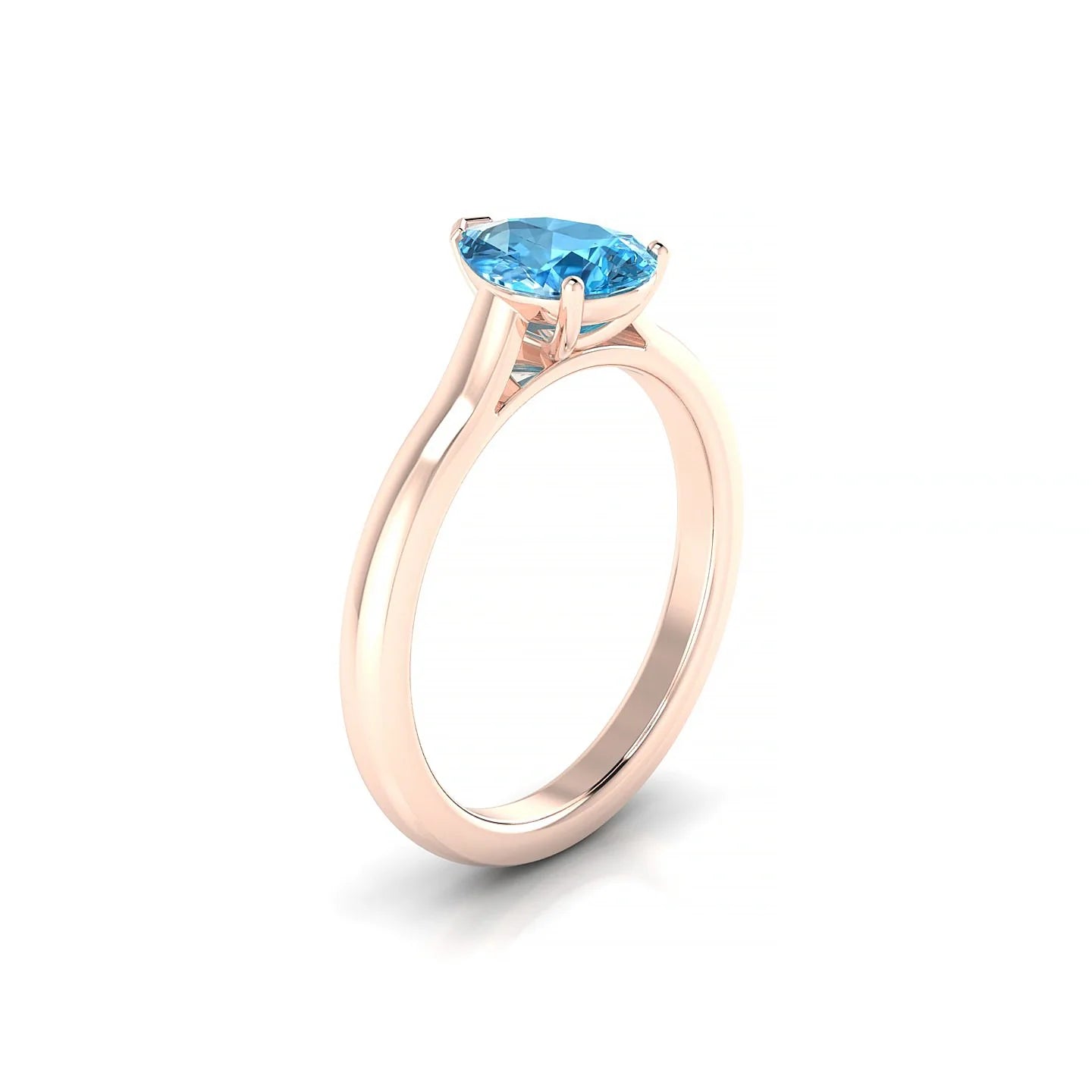 Cathedral | 18k Rose Gold 8 x 6 mm Pear Topaz Ring