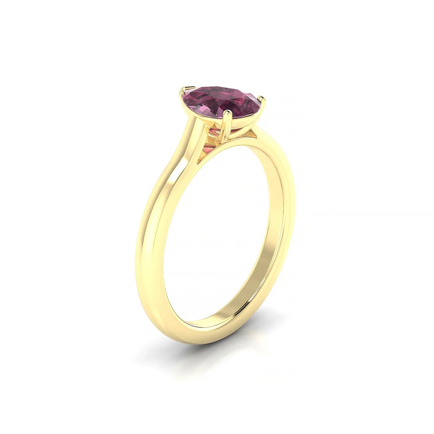 Cathedral | 18k Yellow Gold 8 x 6 mm Pear Rhodolite Ring