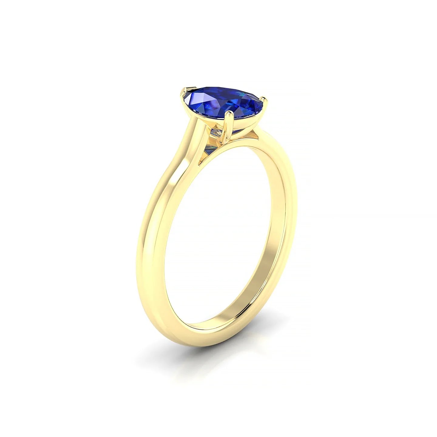 Cathedral | 18k Yellow Gold 8 x 6 mm Pear Sapphire Ring