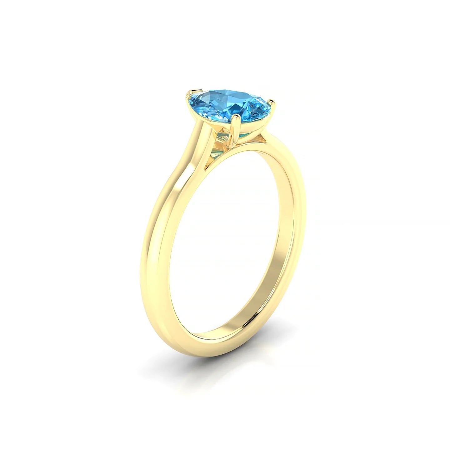 Cathedral | 18k Yellow Gold 8 x 6 mm Pear Topaz Ring