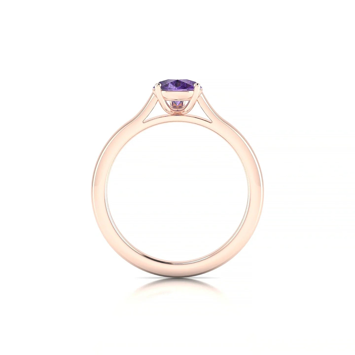 Cathedral | 18k Rose Gold 8 x 6 mm Pear Amethyst Ring