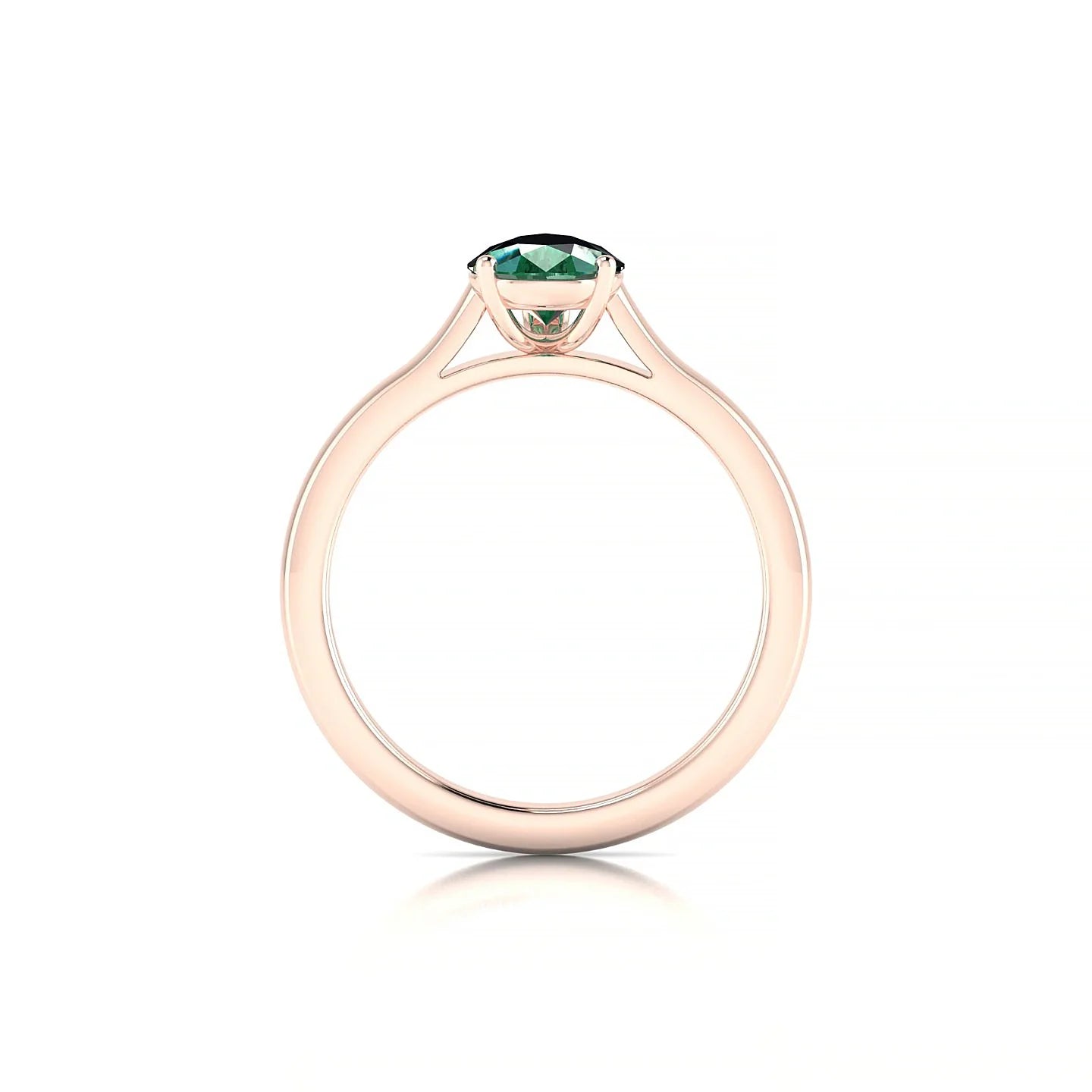 Cathedral | 18k Rose Gold 8 x 6 mm Pear Emerald Ring