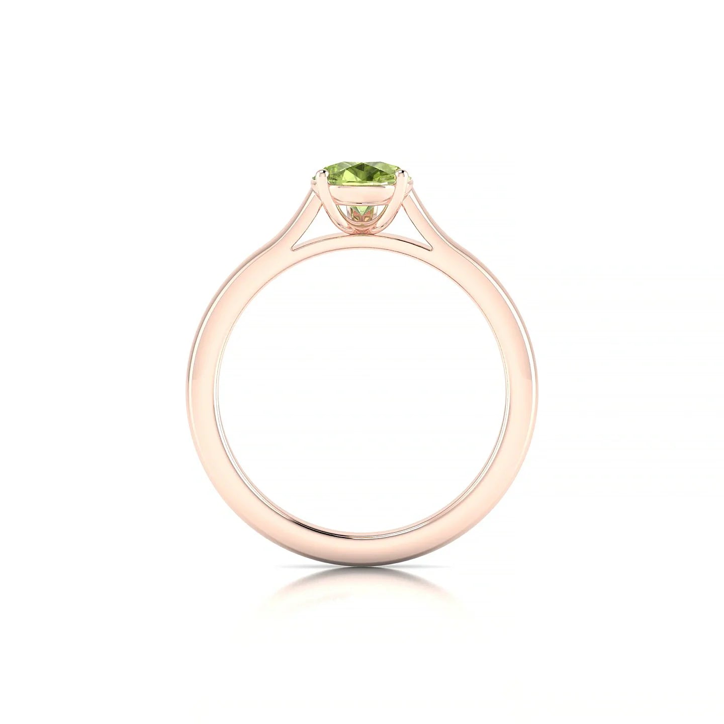 Cathedral | 18k Rose Gold 8 x 6 mm Pear Peridot Ring