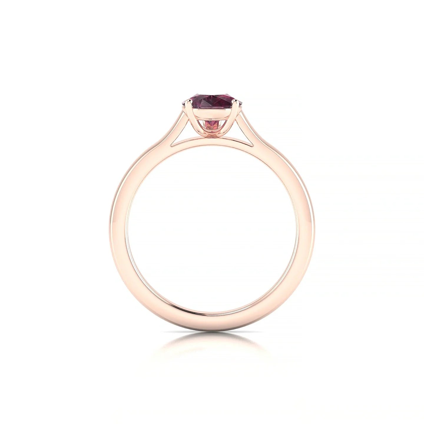 Cathedral | 18k Rose Gold 8 x 6 mm Pear Rhodolite Ring