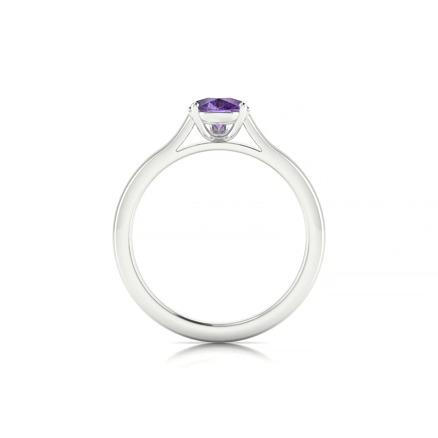 Cathedral | 18k White Gold 8 x 6 mm Pear Amethyst Ring