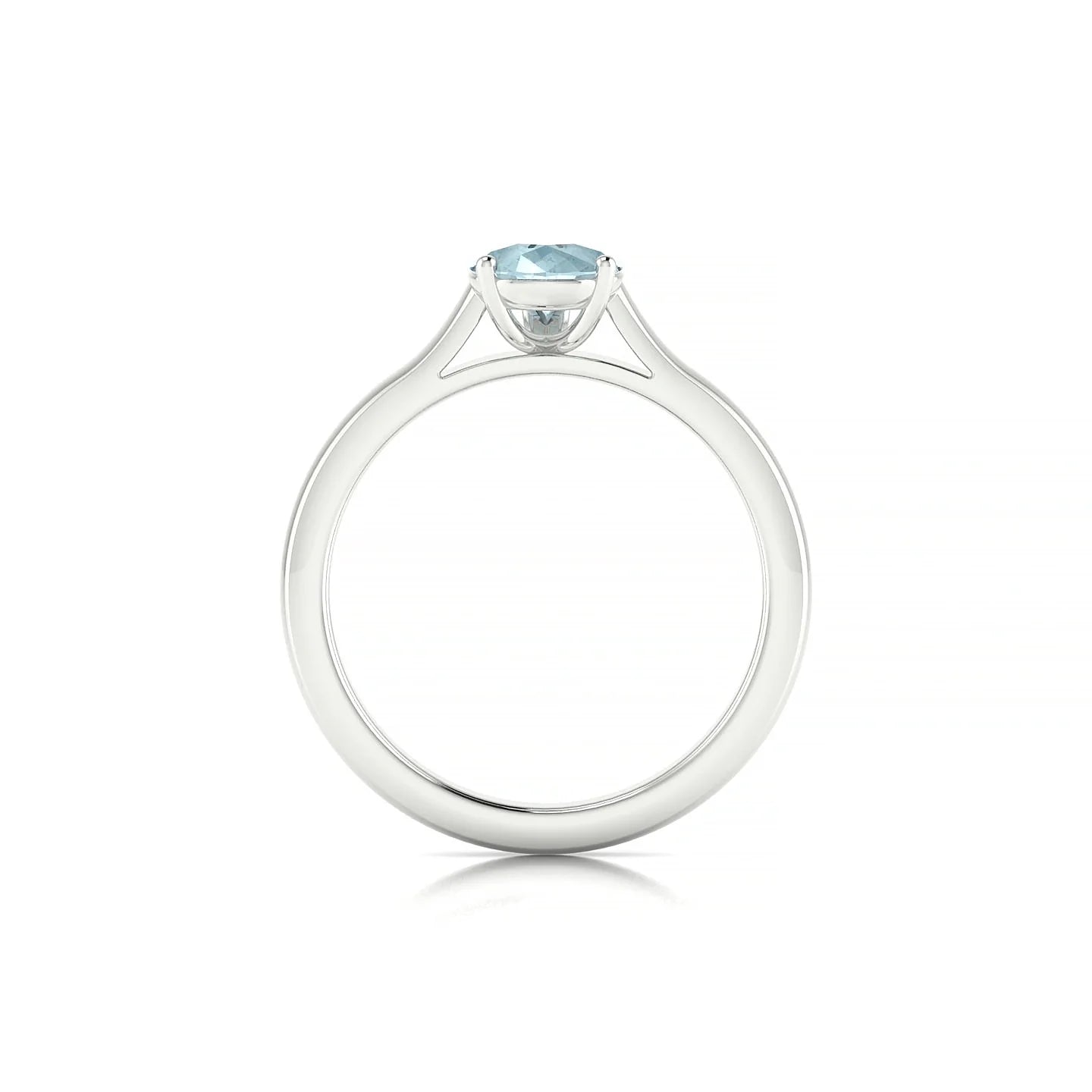 Cathedral | 18k White Gold 8 x 6 mm Pear Aquamarine Ring