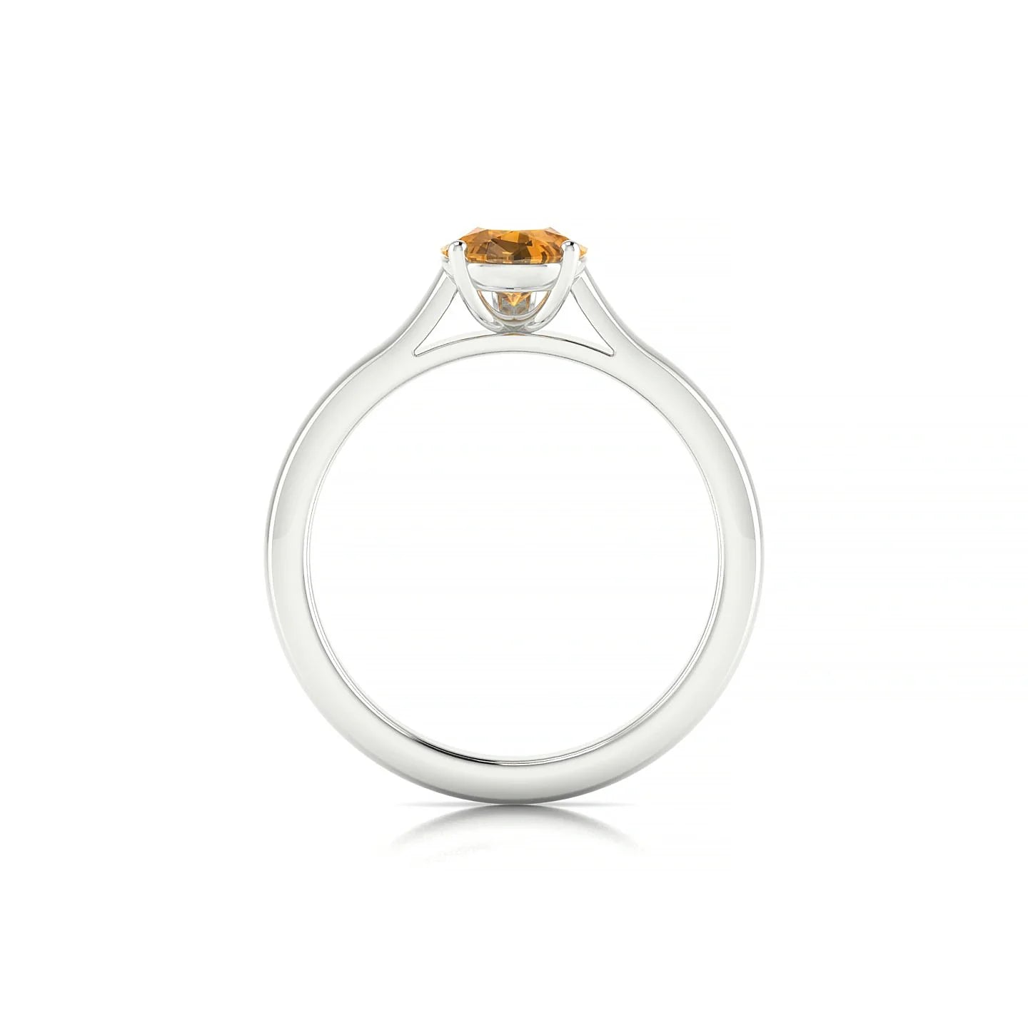Cathedral | 18k White Gold 8 x 6 mm Pear Citrine Ring