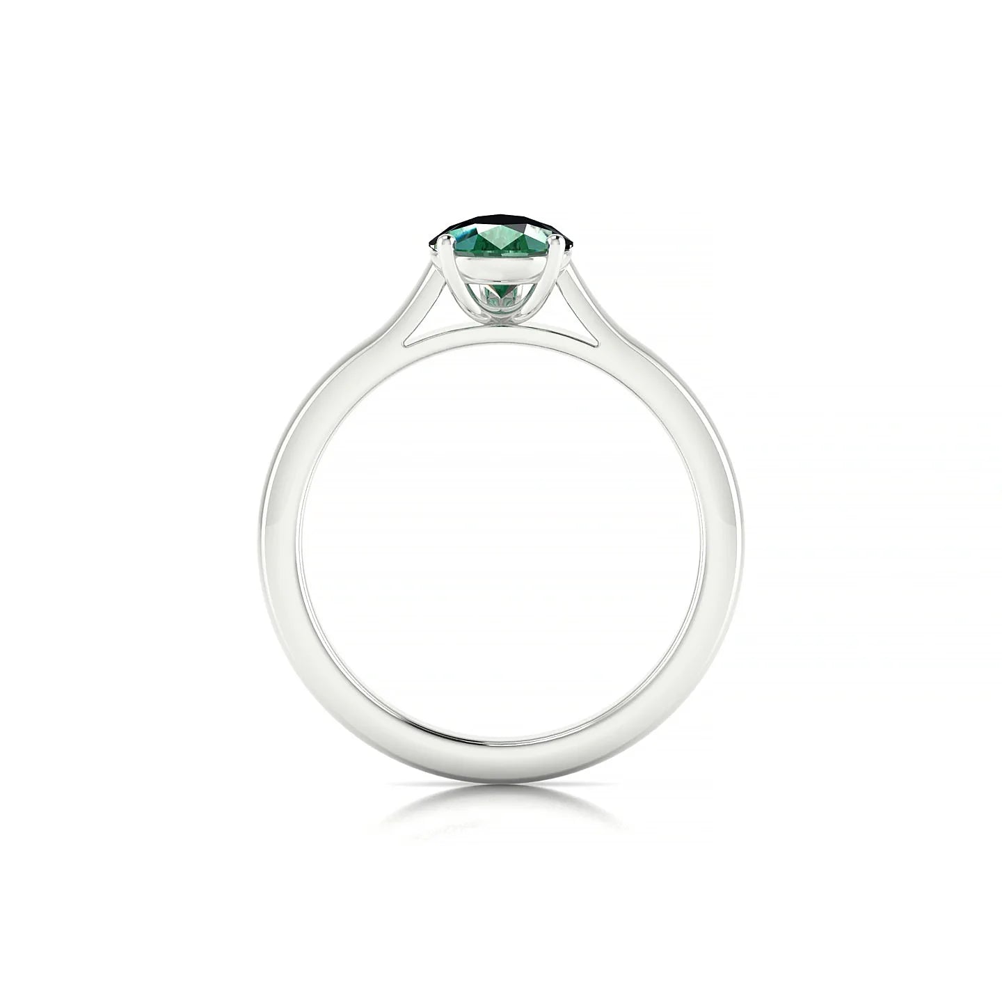 Cathedral | 18k White Gold 8 x 6 mm Pear Emerald Ring