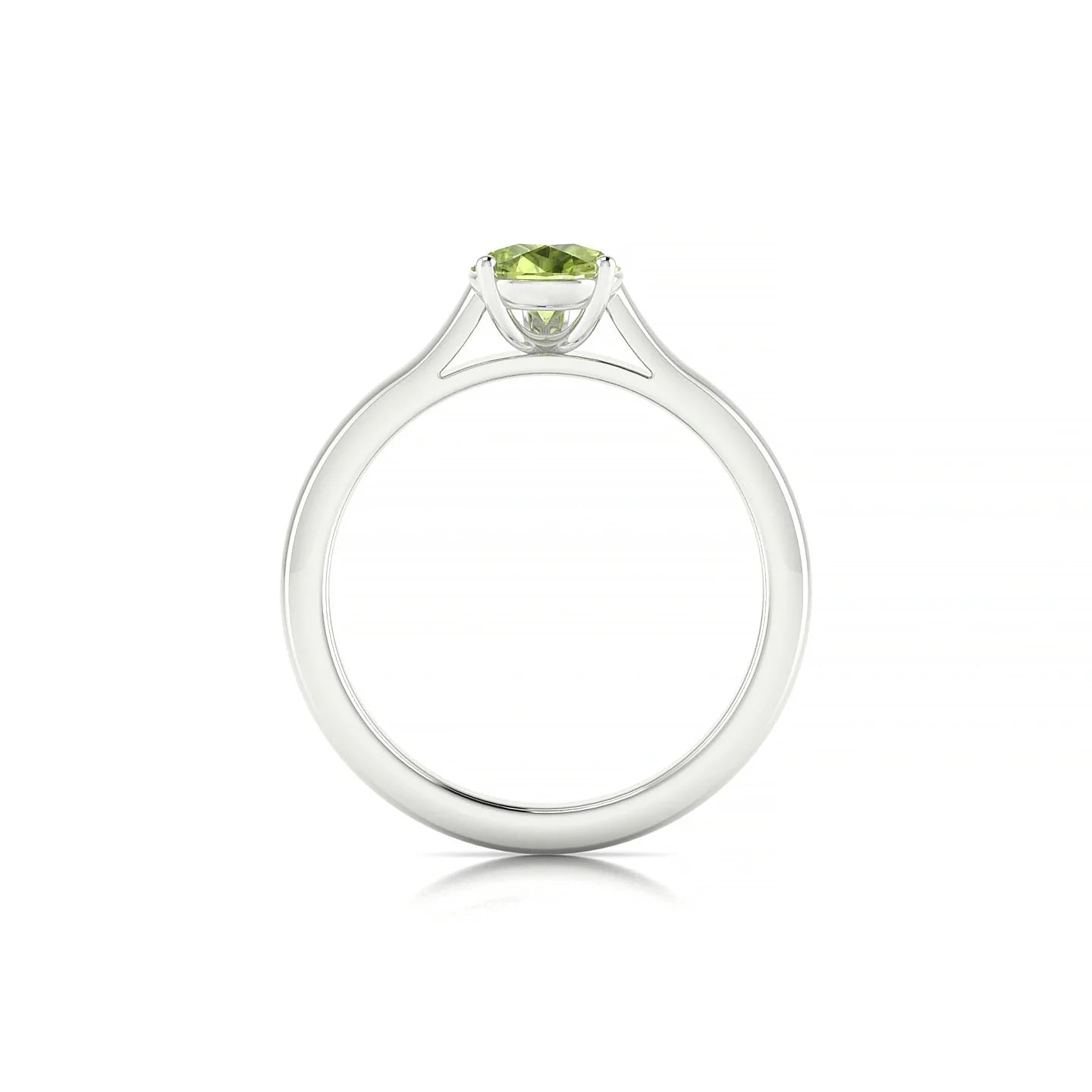 Cathedral | 18k White Gold 8 x 6 mm Pear Peridot Ring