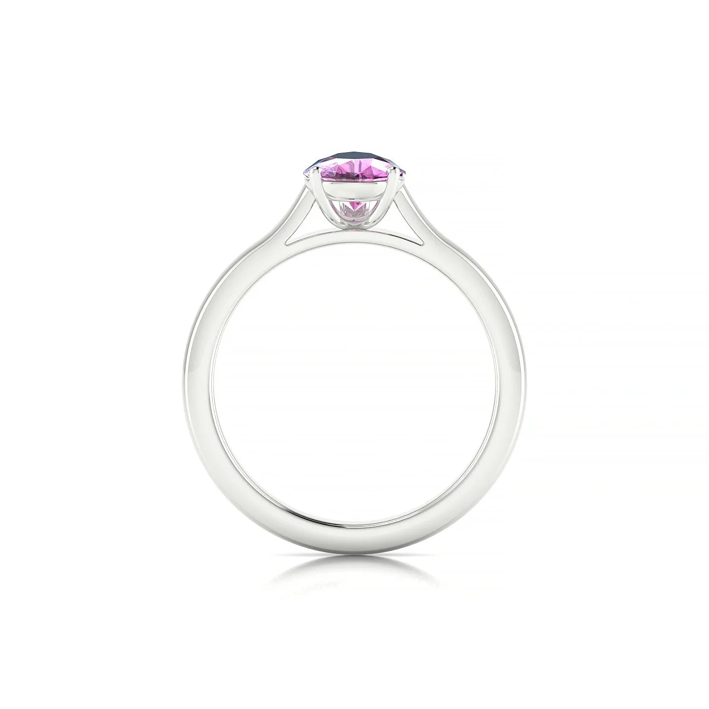 Cathedral | 18k White Gold 8 x 6 mm Pear Pink Sapphire Ring