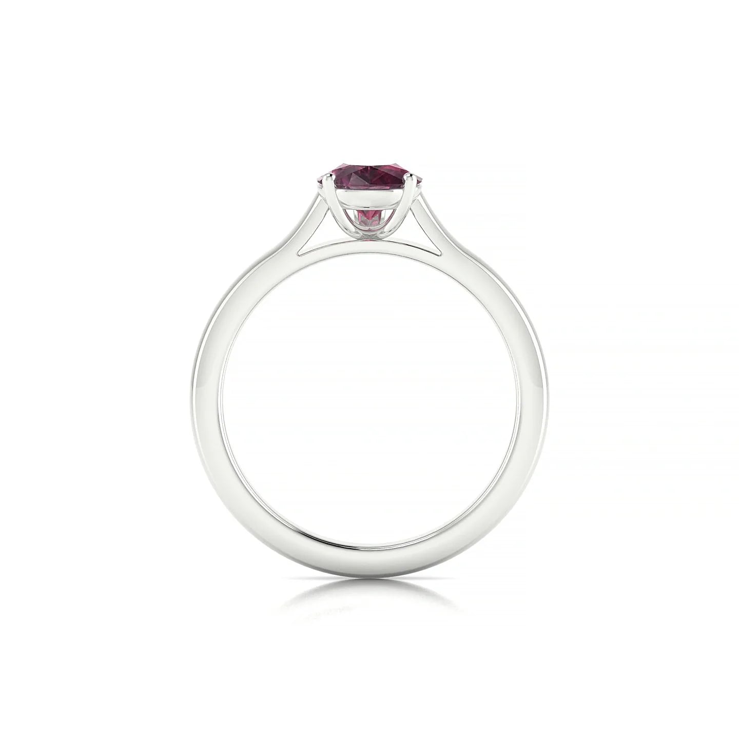 Cathedral | 18k White Gold 8 x 6 mm Pear Rhodolite Ring