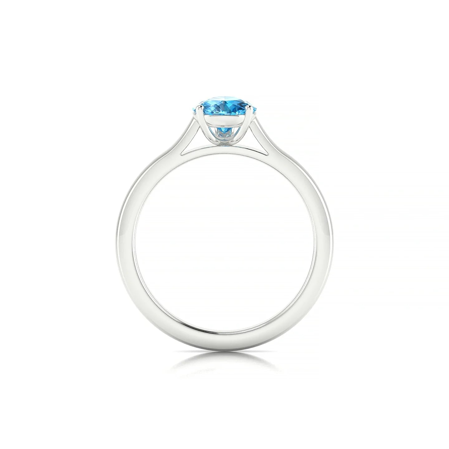 Cathedral | 18k White Gold 8 x 6 mm Pear Topaz Ring