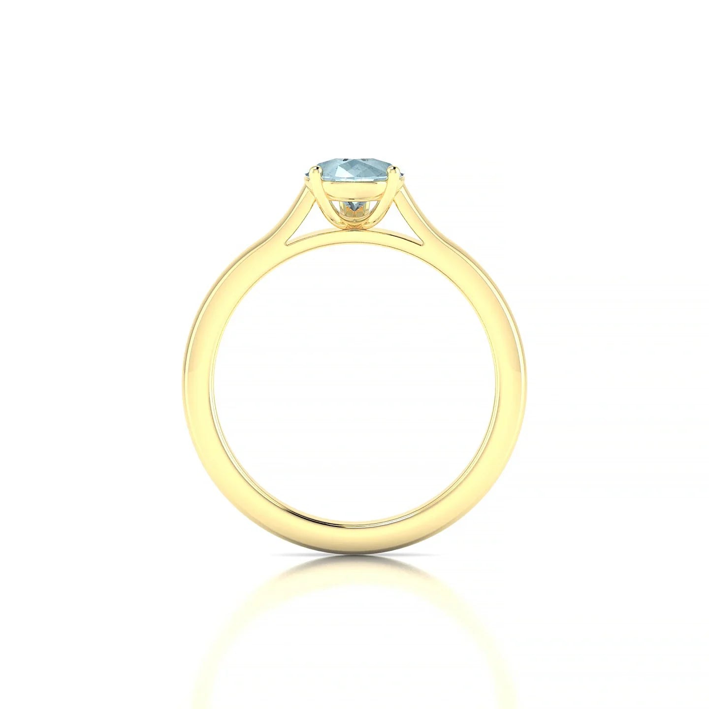 Cathedral | 18k Yellow Gold 8 x 6 mm Pear Aquamarine Ring