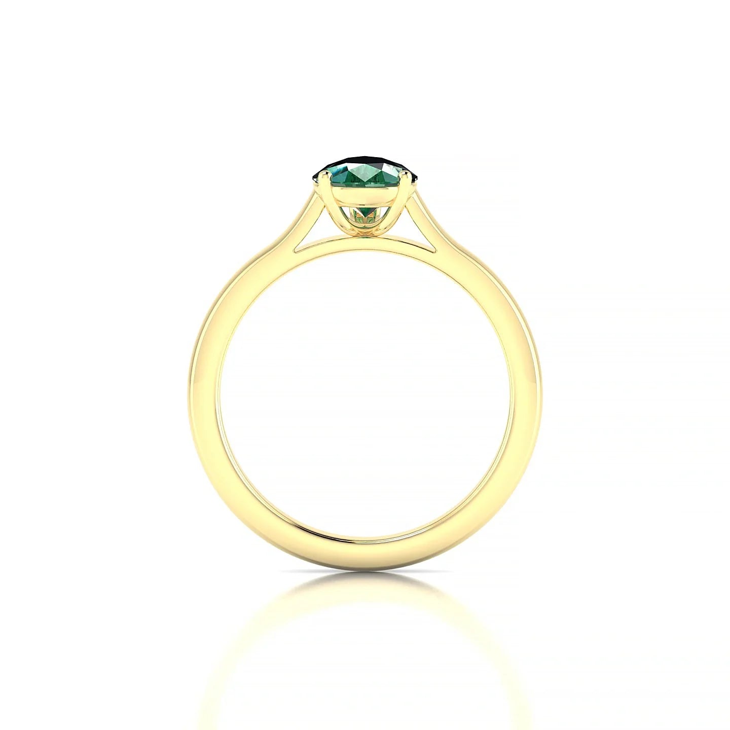 Cathedral | 18k Yellow Gold 8 x 6 mm Pear Emerald Ring