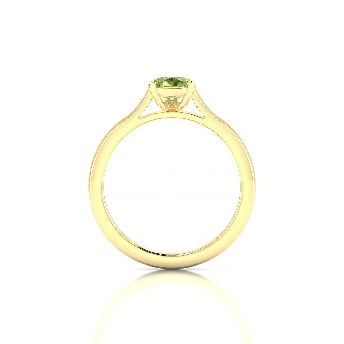 Cathedral | 18k Yellow Gold 8 x 6 mm Pear Peridot Ring