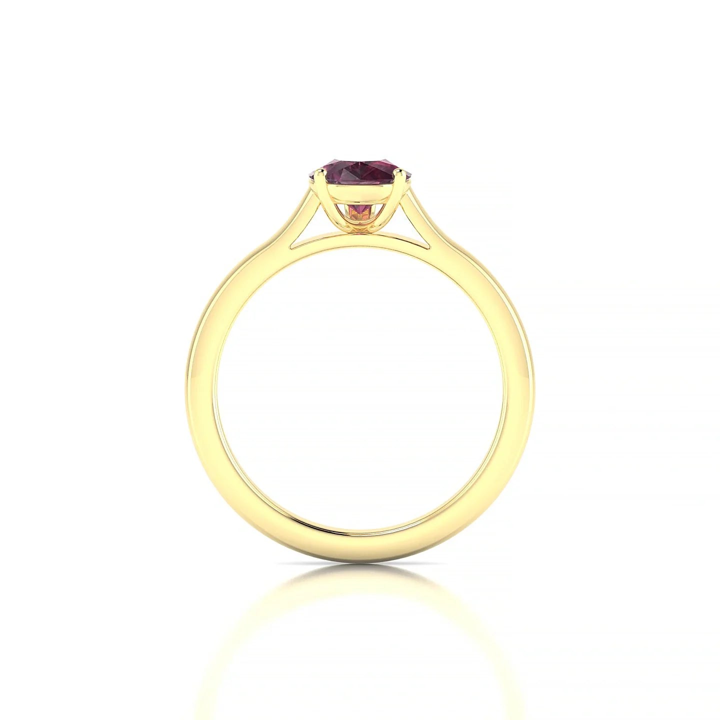Cathedral | 18k Yellow Gold 8 x 6 mm Pear Rhodolite Ring