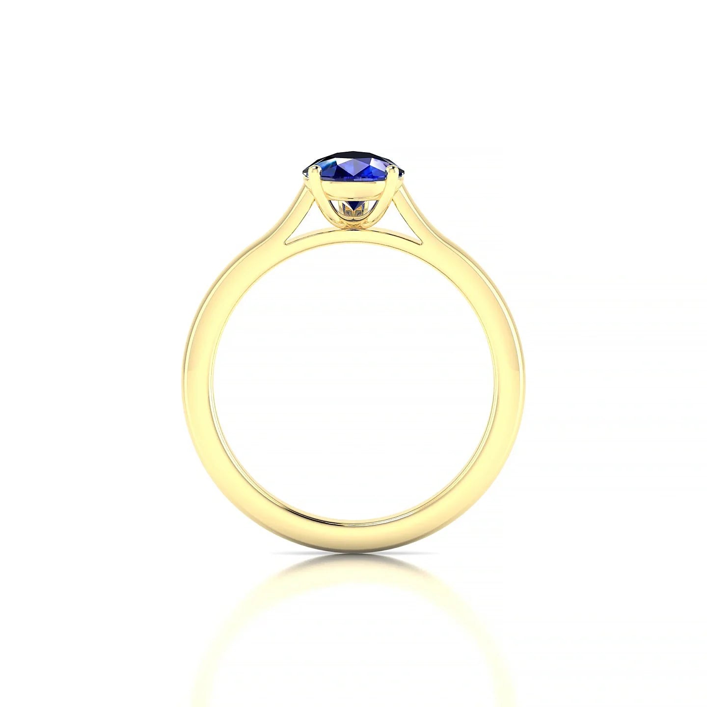 Cathedral | 18k Yellow Gold 8 x 6 mm Pear Sapphire Ring