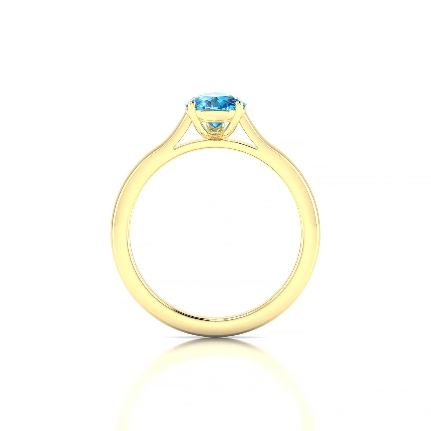 Cathedral | 18k Yellow Gold 8 x 6 mm Pear Topaz Ring