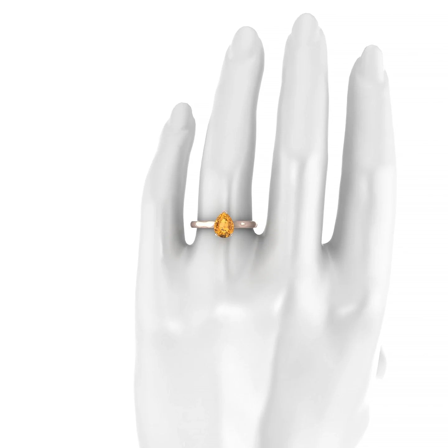 Cathedral | 18k Rose Gold 8 x 6 mm Pear Citrine Ring