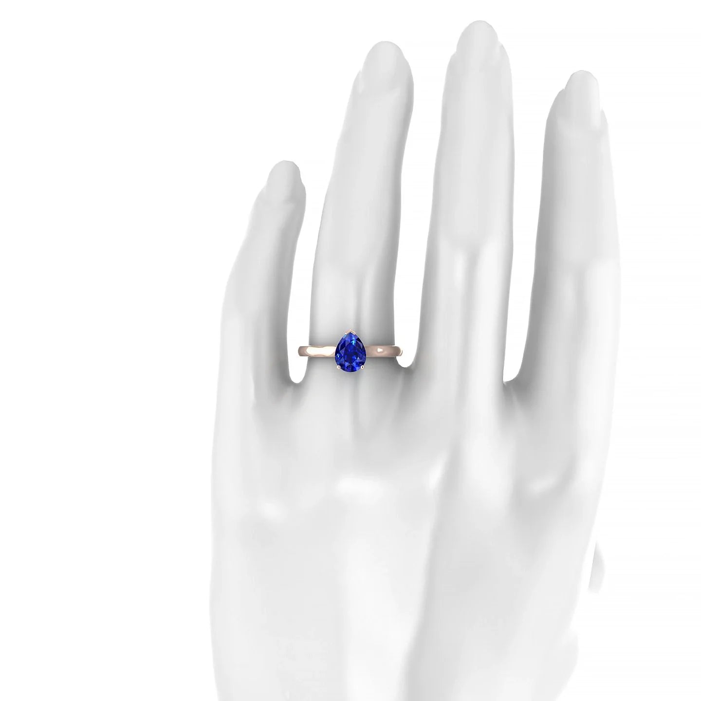 Cathedral | 18k Rose Gold 8 x 6 mm Pear Sapphire Ring