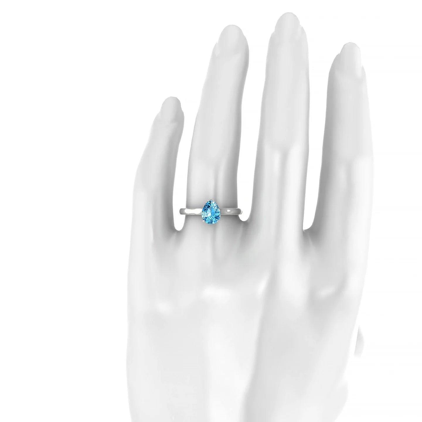 Cathedral | 18k White Gold 8 x 6 mm Pear Topaz Ring