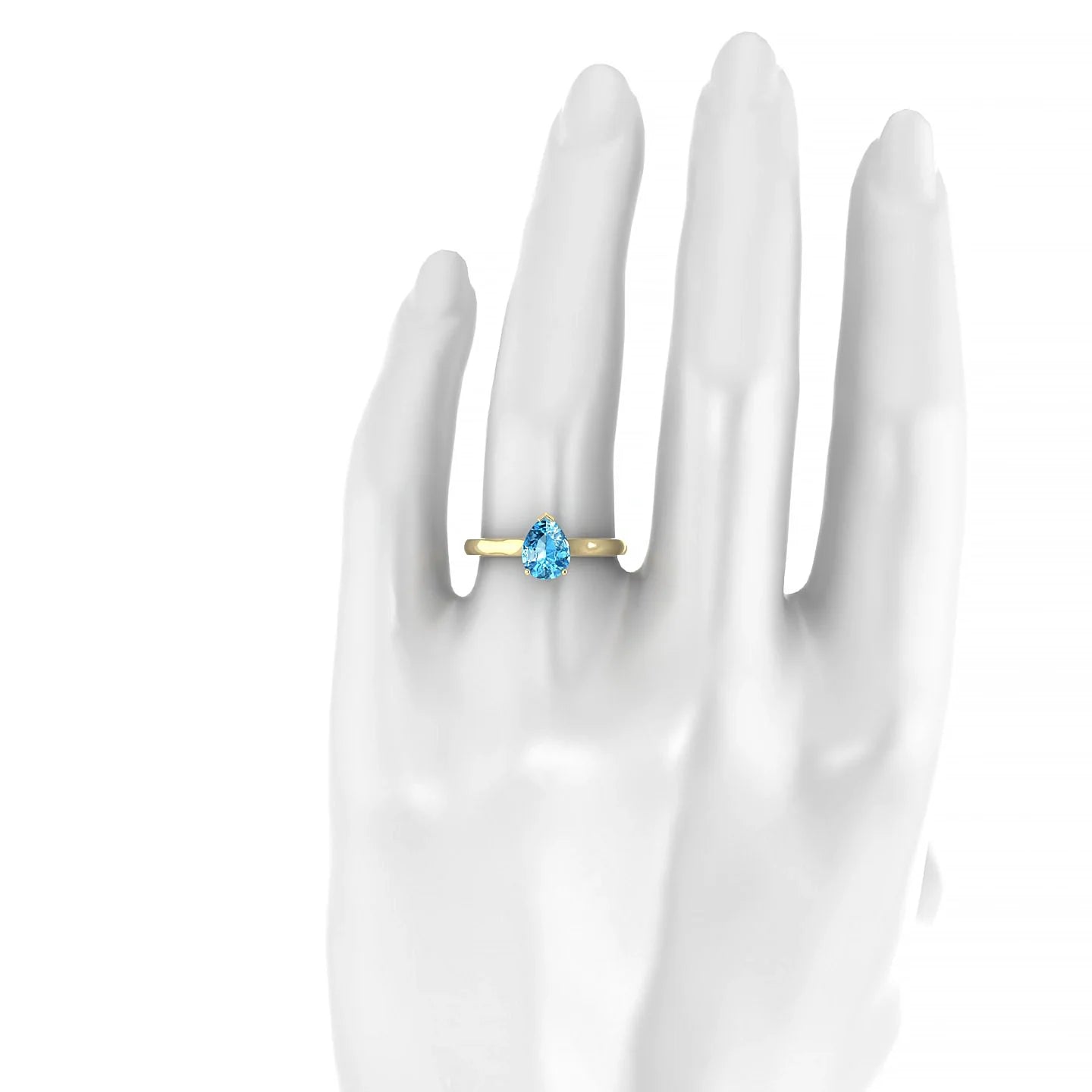 Cathedral | 18k Yellow Gold 8 x 6 mm Pear Topaz Ring