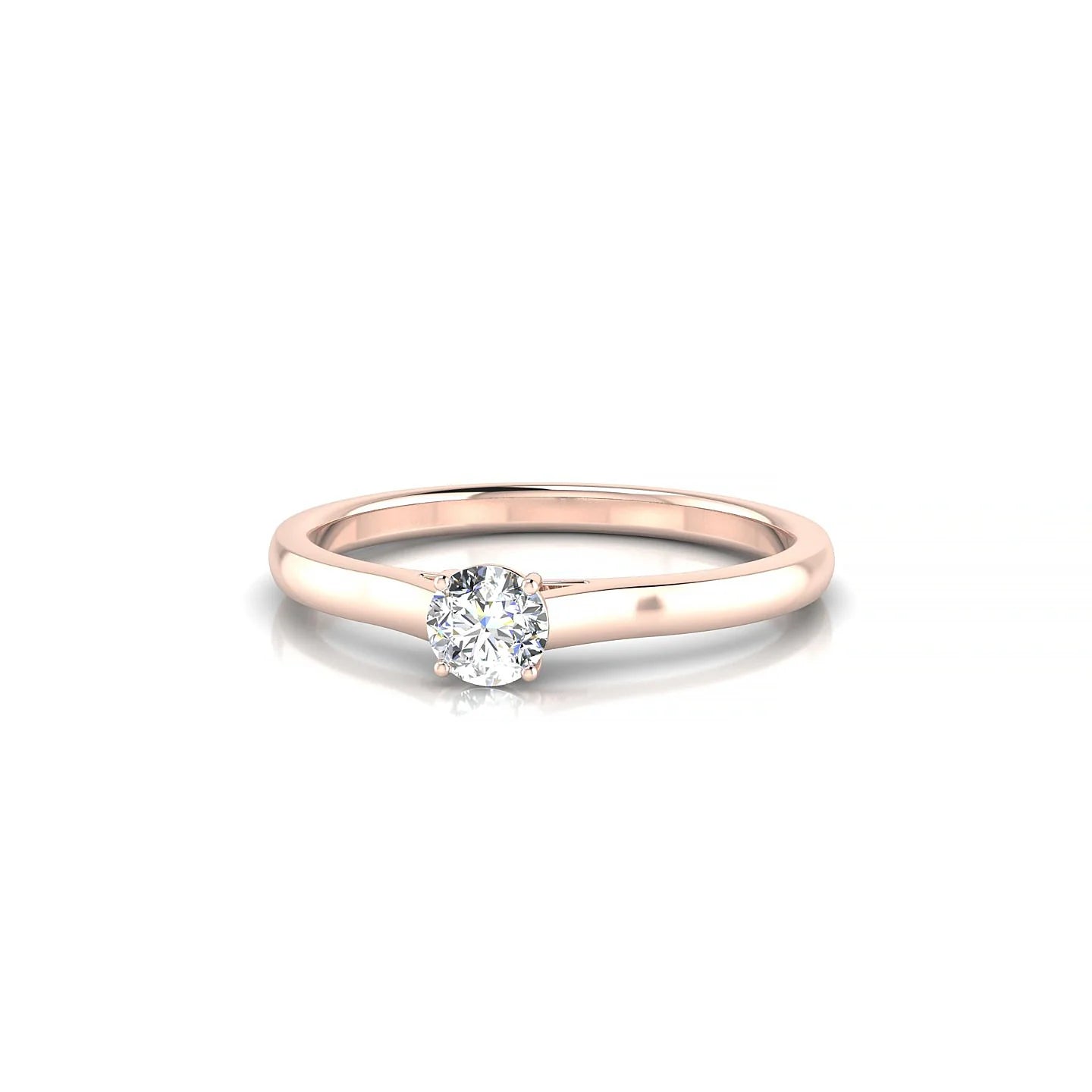 Cathedral | 18k Rose Gold 3.7 mm Round Diamond Ring