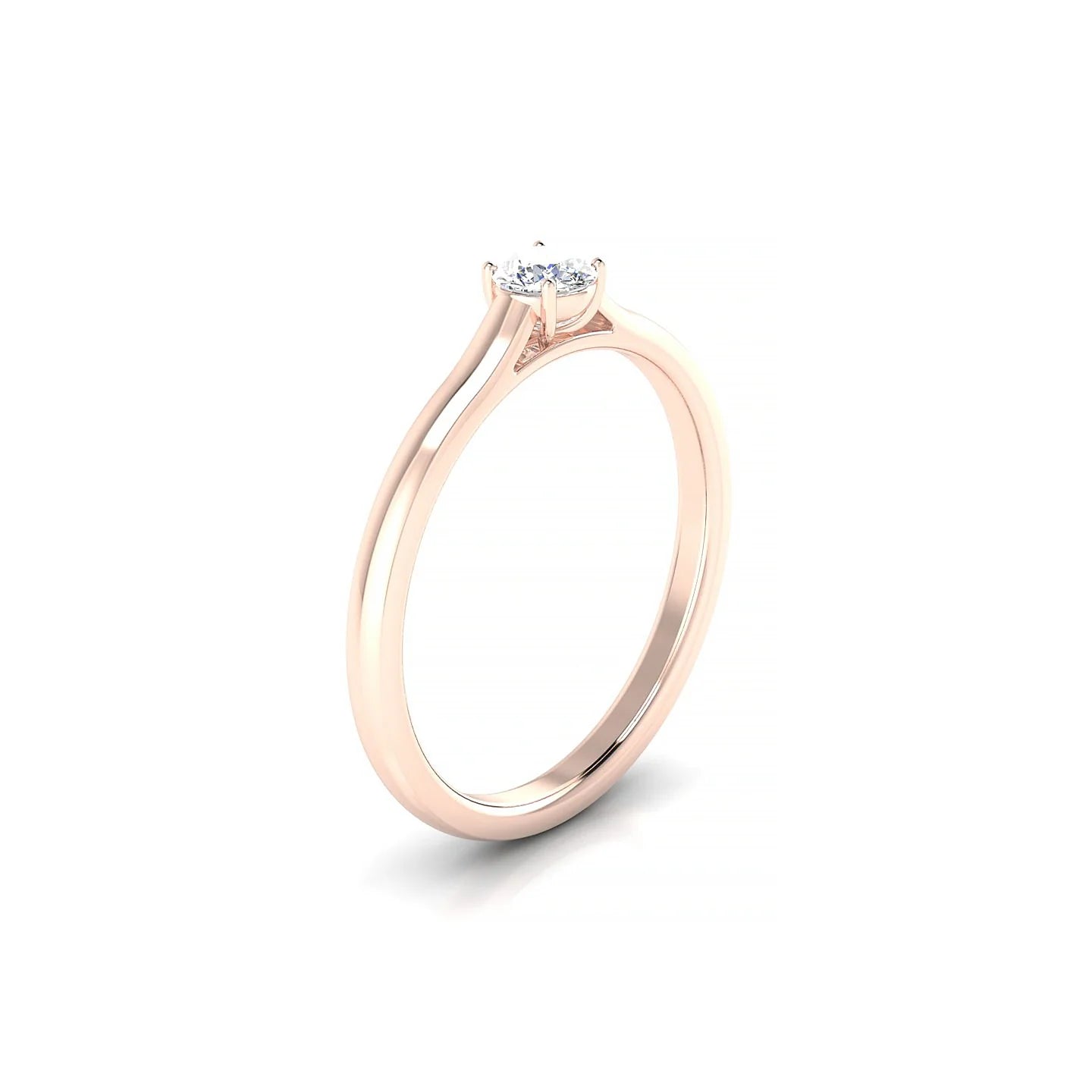 Cathedral | 18k Rose Gold 3.7 mm Round Diamond Ring