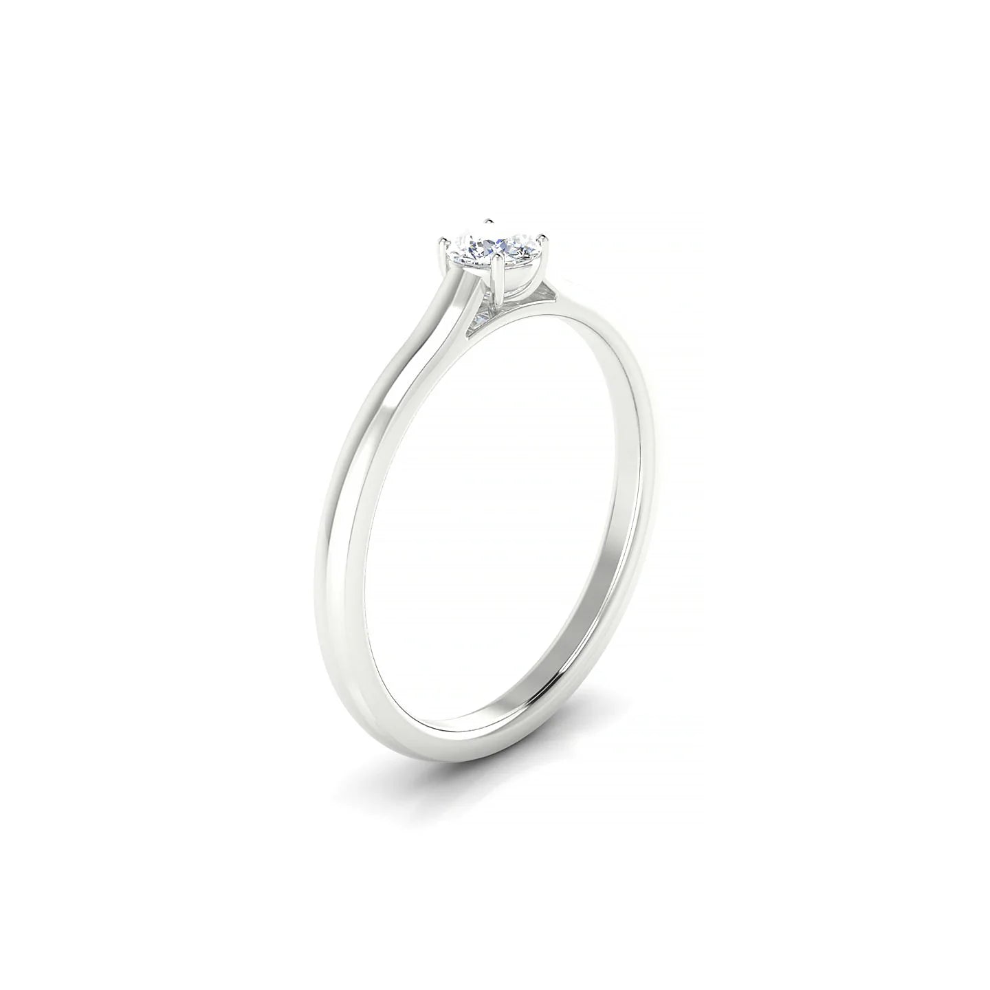 Cathedral | 18k White Gold 3.7 mm Round Diamond Ring