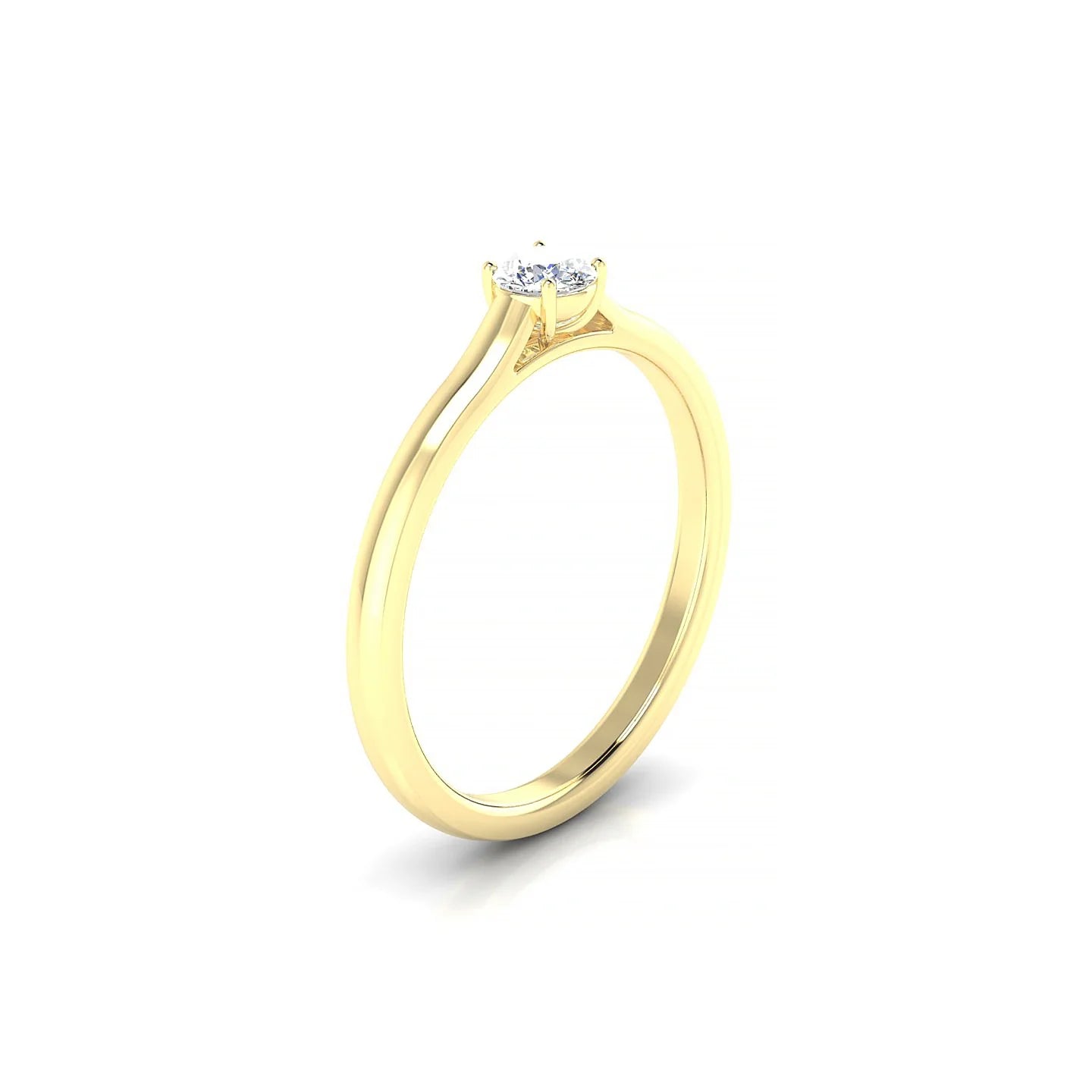 Cathedral | 18k Yellow Gold 3.7 mm Round Diamond Ring