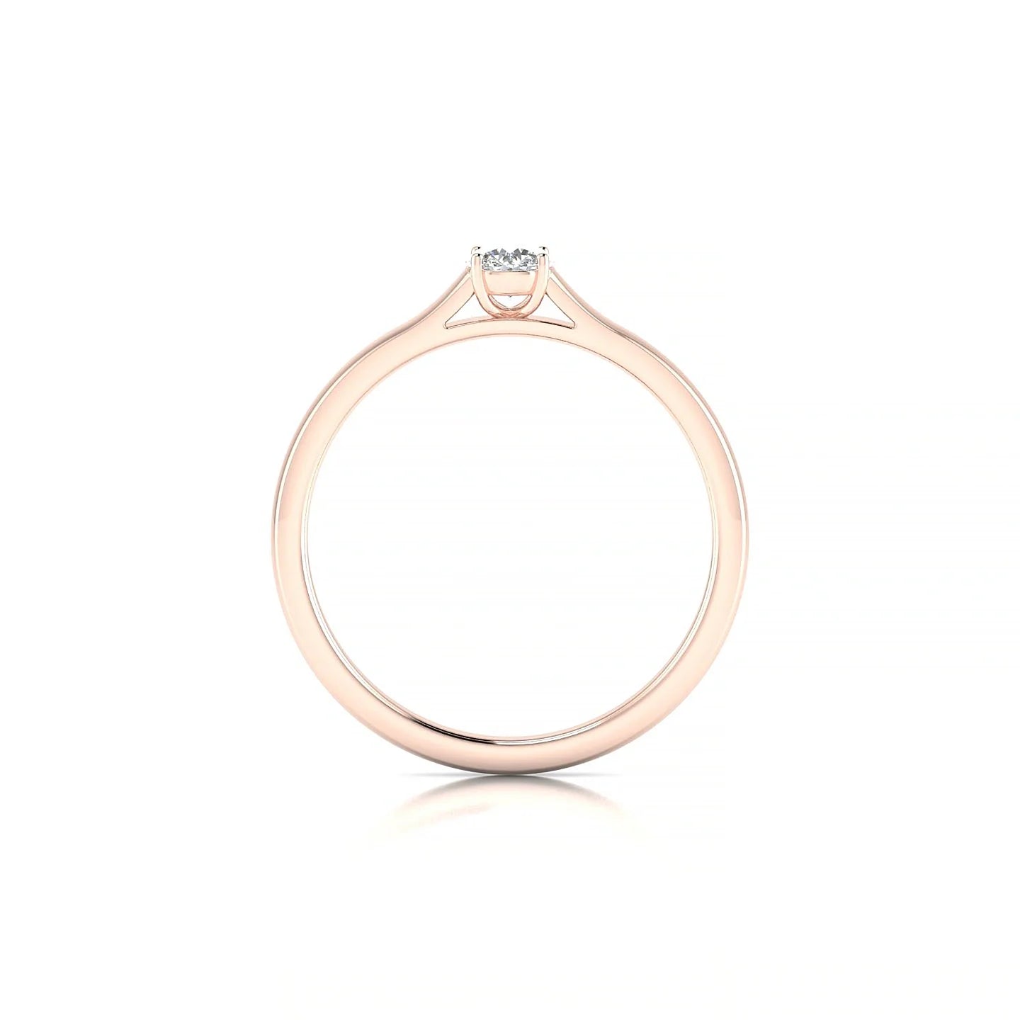 Cathedral | 18k Rose Gold 3.7 mm Round Diamond Ring