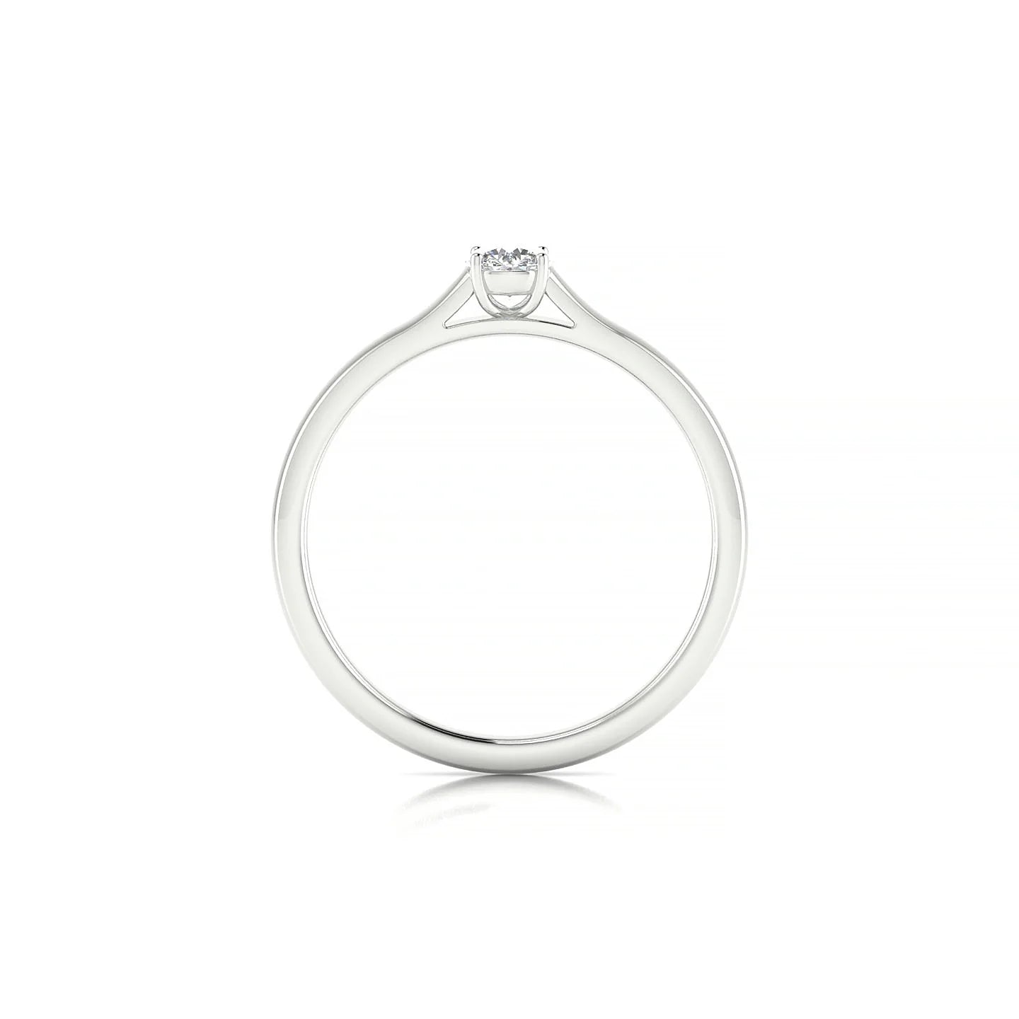 Cathedral | 18k White Gold 3.7 mm Round Diamond Ring