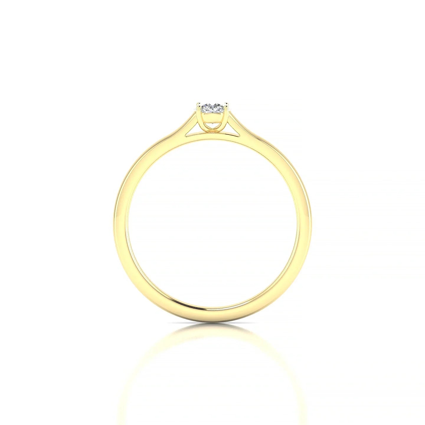 Cathedral | 18k Yellow Gold 3.7 mm Round Diamond Ring