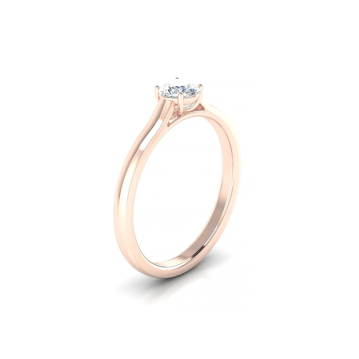 Cathedral | 18k Rose Gold 4.2 mm Round Diamond Ring