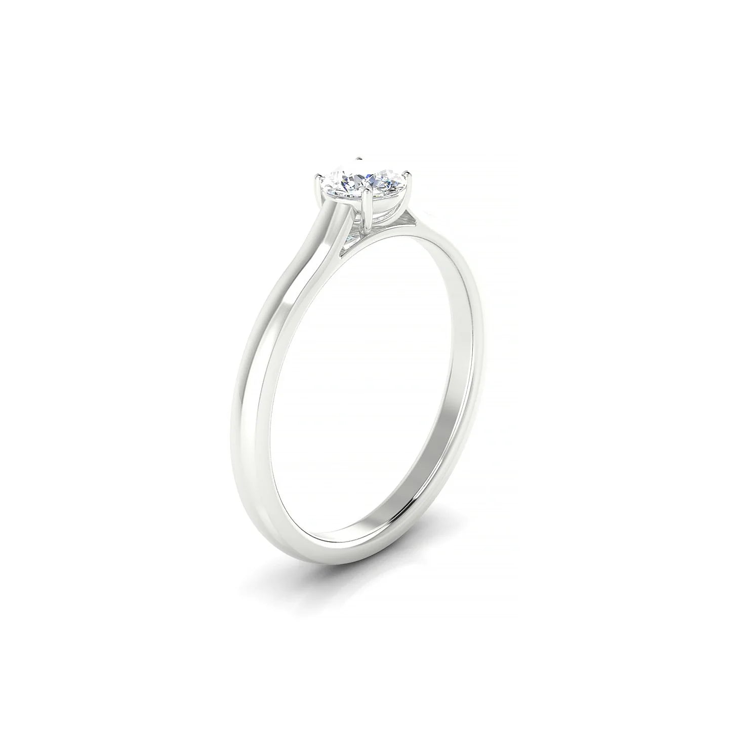 Cathedral | 18k White Gold 4.2 mm Round Diamond Ring