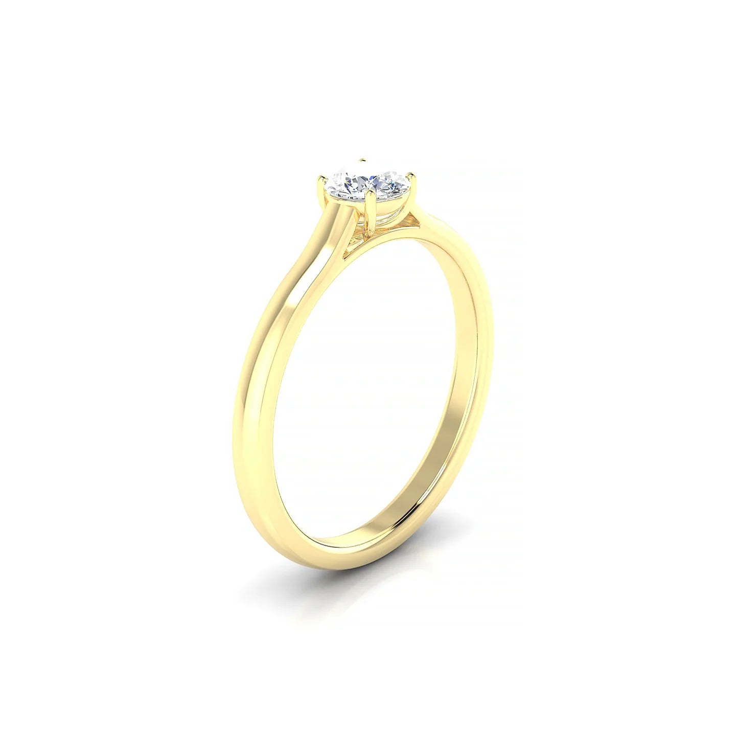 Cathedral | 18k Yellow Gold 4.2 mm Round Diamond Ring