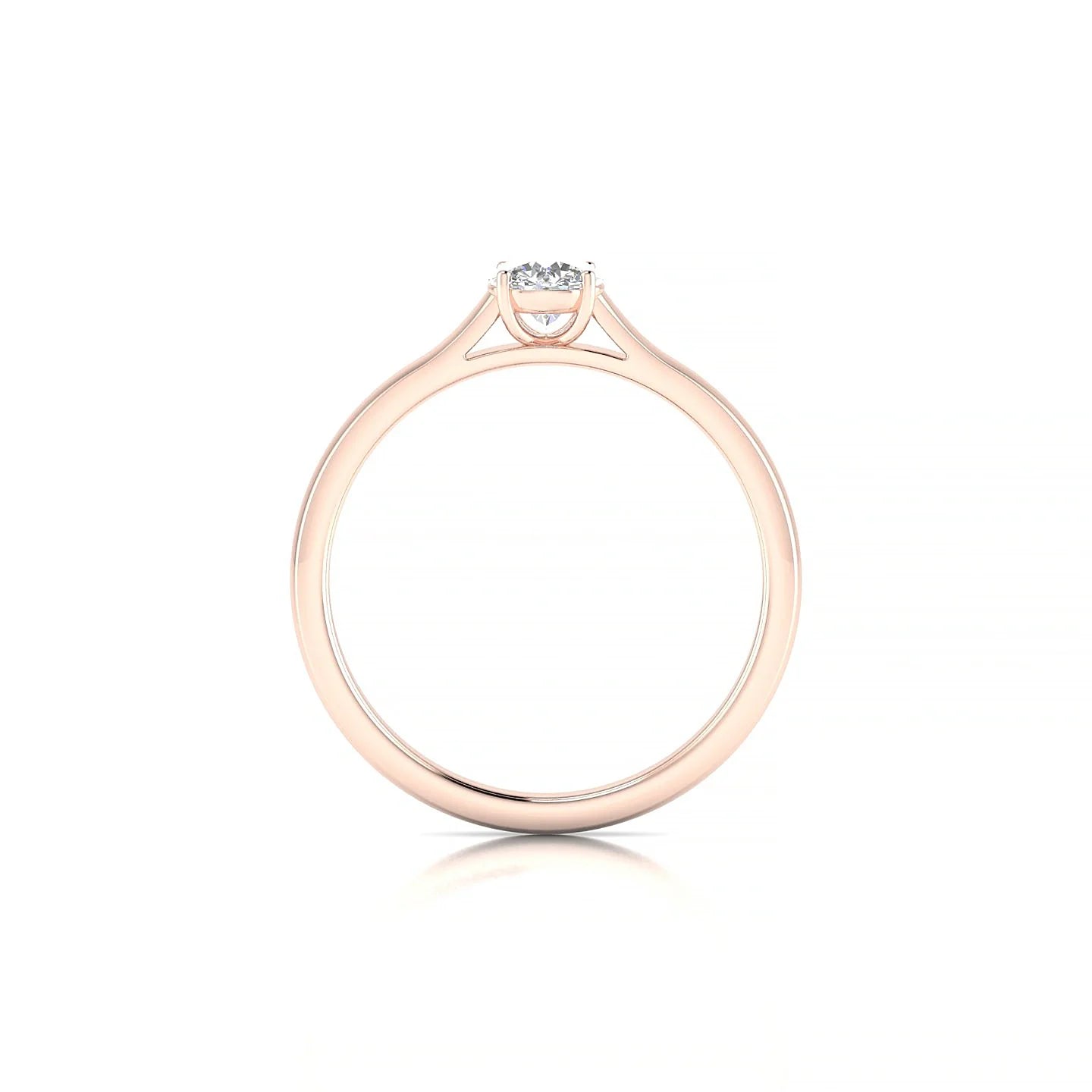 Cathedral | 18k Rose Gold 4.2 mm Round Diamond Ring
