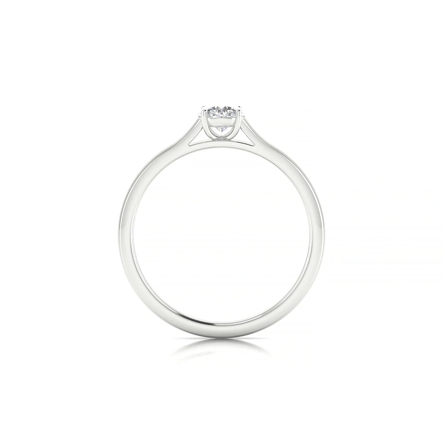 Cathedral | 18k White Gold 4.2 mm Round Diamond Ring