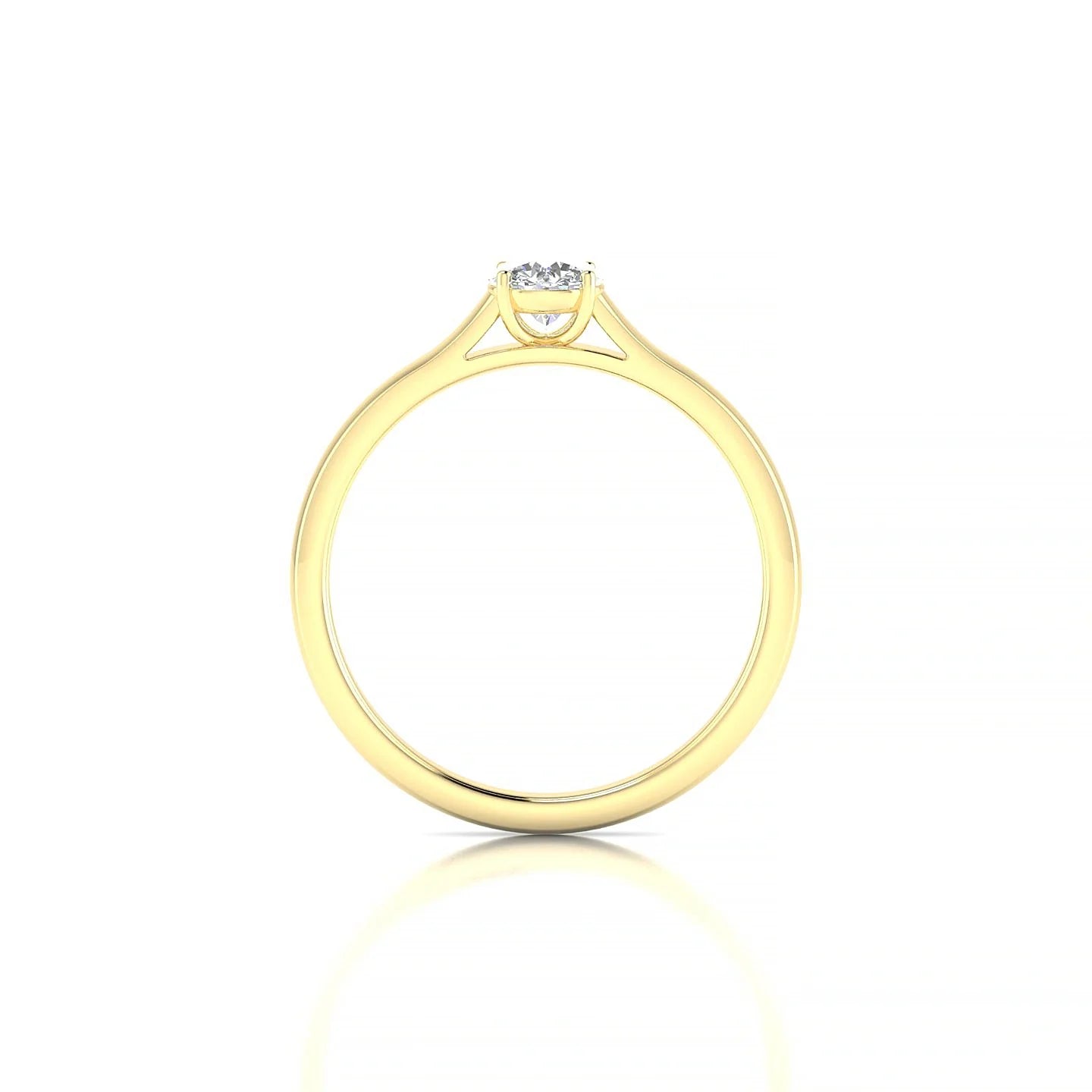Cathedral | 18k Yellow Gold 4.2 mm Round Diamond Ring