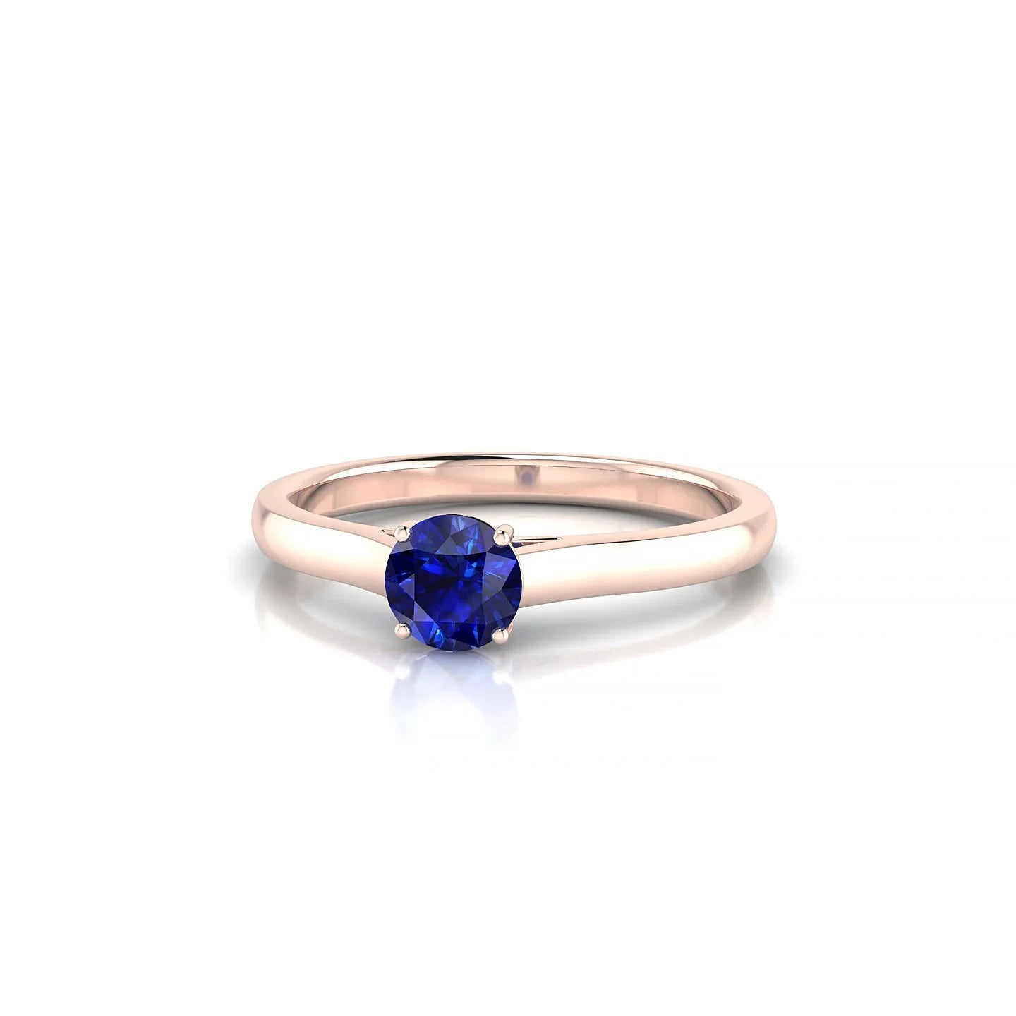Cathedral | 18k Rose Gold 4.5 mm Round Sapphire Ring