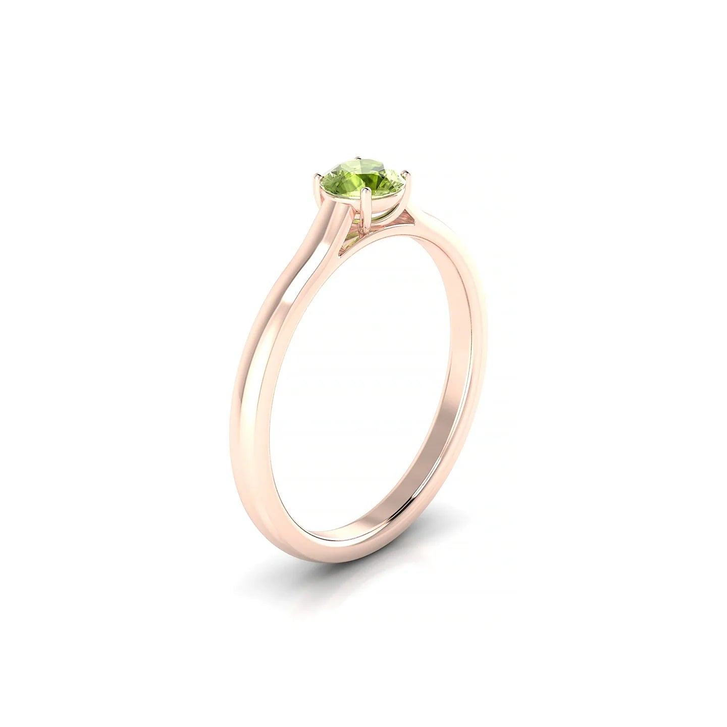 Cathedral | 18k Rose Gold 4.5 mm Round Peridot Ring
