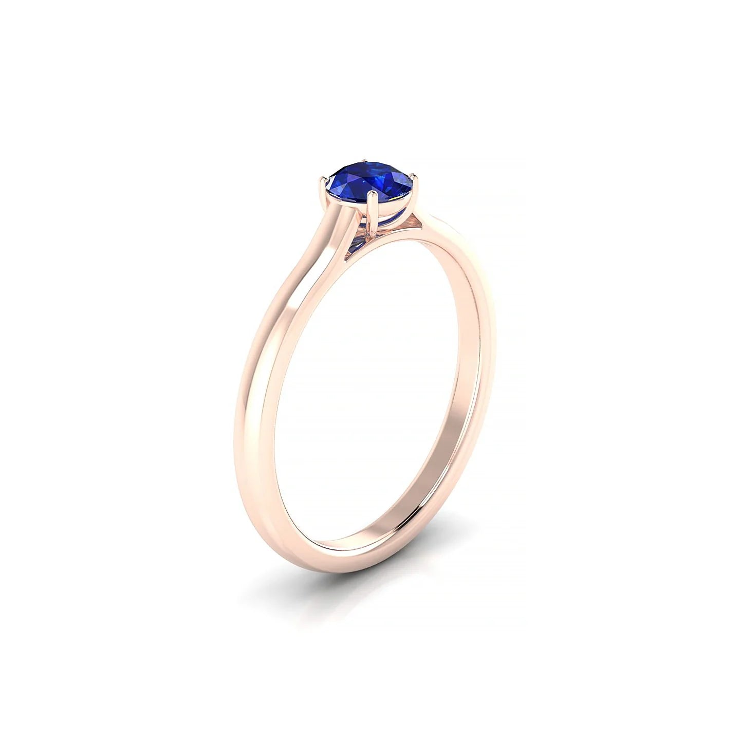 Cathedral | 18k Rose Gold 4.5 mm Round Sapphire Ring