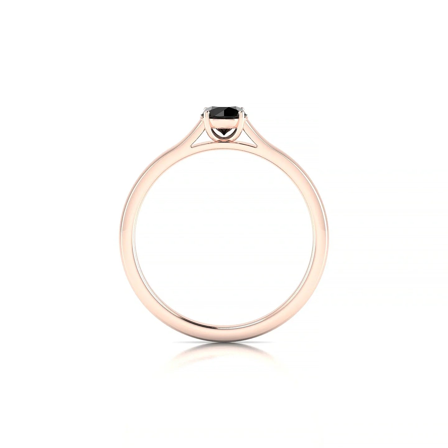 Cathedral | 18k Rose Gold 4.5 mm Round Black Diamond Ring